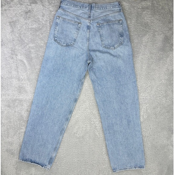AGOLDE Los Angeles V Waist Baggy Jeans Light Wash Denim Button Fly Size 28 - Picture 2 of 11